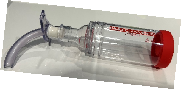 Antystatyczna Komora InhalacyjnA  Z ŁĄCZNIKIEM DO RURKI TRACHEO I USTNIKIEM KM-1026